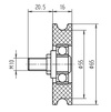 Single-groove high-performance roller with bolt