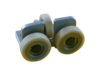 Rullställ motvikt GG 2, alu, 115 x 65 x 65 mm, 2 x rullar Ø60 x 18 mm, 1 x rulle Ø50 x 15 mm, VU 93°