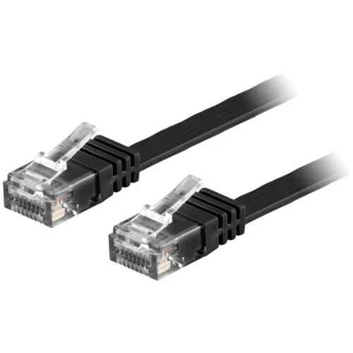 Patchkabel Cat6 RJ45 flat 10m svart
